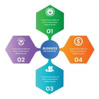 Business data concept 4 step process stylish infographic template designed with icons vector