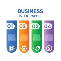 Infographic 4 step chart list template with icons and workflow layout design vector