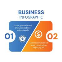 Business concept infographic 2 step chart list template with icons design vector