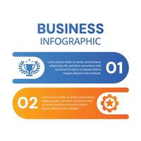 Chart list infographic 2 step business template with icons minimalist design vector