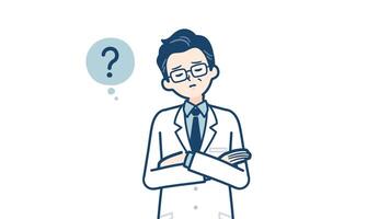 Doctor old man think and Not Understand with alpha channel.mov video