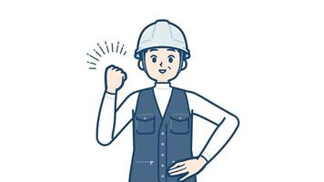 work wear middle man fist pump to express joy with alpha channel.mov video