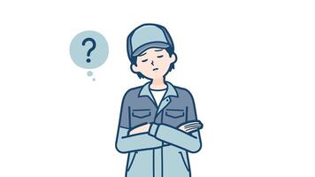 delivery man think and Not Understand with alpha channel.mov video