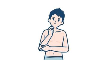 underwear man discontent and sighs with alpha channel.mov video