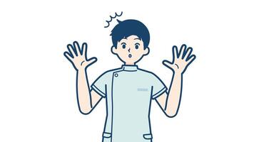 nurse man surprised reactions with alpha channel.mov video