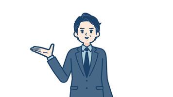 businessman middle description and navigate with alpha channel.mov video