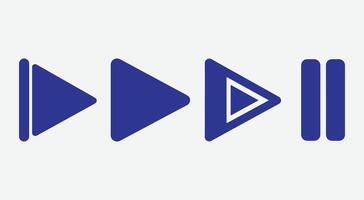 Play Button Silhouette Icons. Media Play Icon Collection. Play Button Icon Set. Play Button Icon Collection. vector