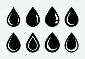 Water Drop Icon Set. Water Symbol Silhouette Set. Water Droplet Collection. Hydration Drop Icon. vector