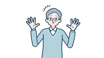 senior man surprised reactions with alpha channel.mov video