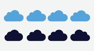Cloud Icon Silhouette Set. Cloud Icon Pack for Web and Apps. Simple Cloud Icons for Digital Use. vector