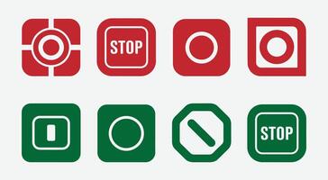 Minimal Stop Button Icon Set. Bold Stop Symbol Pack. Clean Stop Button Vectors. Simple Stop Button Silhouettes. vector
