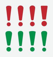 Exclamation Mark Icon Collection. Alert Exclamation Mark Icons. Exclamation Danger Mark. Flat Exclamation Mark Icons Set. vector