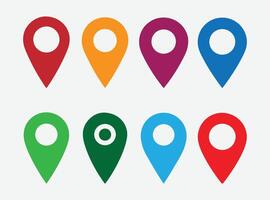 Location Pin Icon Set. Map Marker Icon Collection. GPS Location Pin Icons. Navigation Marker Icon Set. vector