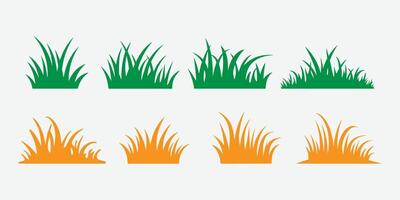 Grass Icon Collection. Grass Silhouette Icons Set. Colorful Grass Pack. Nature Grass Icon Set. vector