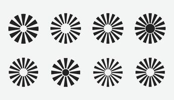 Sunburst Silhouette Shape Set. Abstract Sunburst Design Elements. Decorative Sunburst Shapes Set. Sunburst Bundle. vector