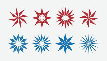 Set of abstract geometric starburst shapes. Modern Starburst Shape Collection. Abstract Radiating. vector