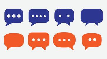 Chat Bubble Silhouette Icons. Speech Bubble Icon Set. Messaging Chat Bubble Collection. Chat Bubble Icons. vector