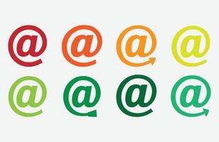 At Symbol Icon Set. Email Address At Sign Icons. At The Rate Of Icon. At Symbol Variations. Email At Symbol Silhouettes Pack. vector
