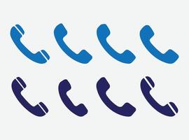 Minimalist Phone Icon Set. Call Icon Set. Flat Phone Icons for Contact Designs. Communication Icon Set. vector