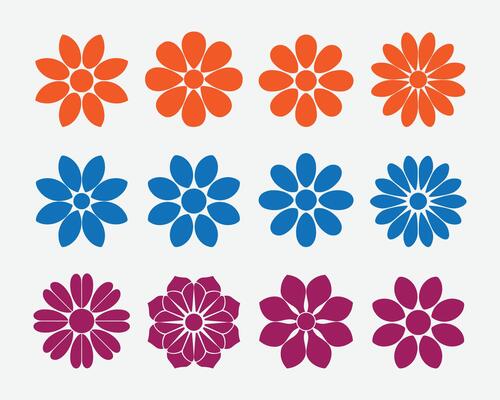 Flower Icon Collection. Floral Icons Set. Flower Symbols Set. Elegant Flower Icon Collection.