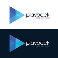 Colorful playback logo design modern and creative with minimalist music player play button vector