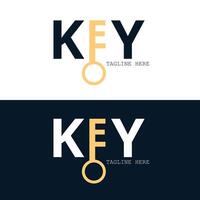 Key creative modern letter E logo design professional with minimalist vector