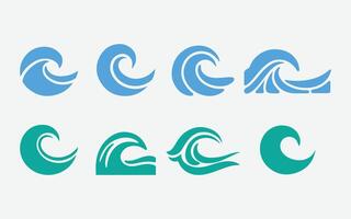 Wave Icon. Abstract Wave Silhouettes. Minimal Wave Icon Set. Modern Wave Symbol Pack. vector