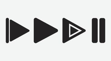 Play Button Silhouette Icons. Media Play Icon Collection. Play Button Icon Set. Play Button. vector