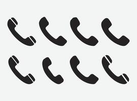 Minimalist Phone Icon Set. Call Icon Set. Flat Phone Icons for Contact Designs. Communication. vector