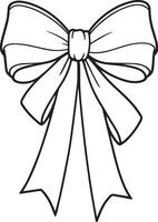 A black and white drawing of a bow vector