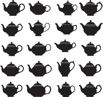 Tea pot silhouettes