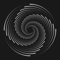A black and white spiral with dots on it vector