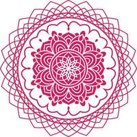 A pink circular design with a flower in the center vector