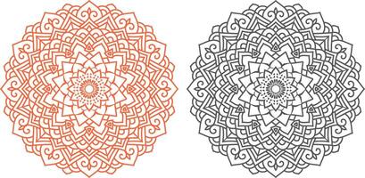 Two circular designs with different colors vector
