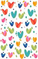 pattern with colorful hearts. wrapping paper full of love vector