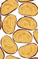 Close up of sliced croissant texture. Delicious Bun texture vector