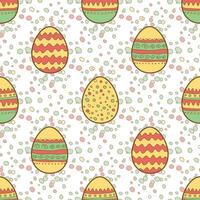 Seamless pattern with Easter painted eggs vector