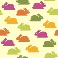 Seamless background with funny bunnies vector