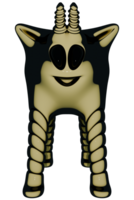 A cartoon goat with a smile on its face png