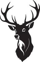 Deer head silhouette on white background vector
