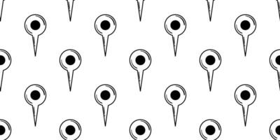 Seamless Black and White Geolocation Pin Icon Pattern, Minimalistic Doodle Design on White Background for Navigation and Mapping Concepts Keywords vector