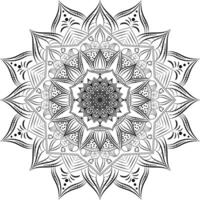 A black and white mandala design with a circular pattern vector