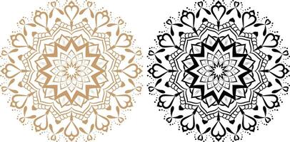 Two circular designs with flowers on them vector