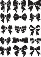 A collection of black bows on a white background vector
