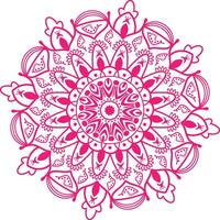 A pink circular design with a flower in the center vector
