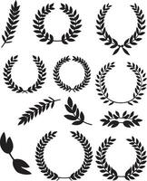 Laurel wreaths set vector