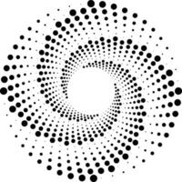 A black and white circular dot pattern vector