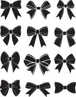 A set of black bows on a white background vector