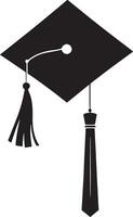 A graduation cap with a tie hanging from it vector
