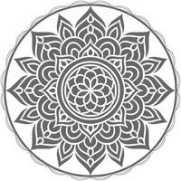 A circular design with a flower in the center vector